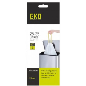EKO Торби за смет с връзки, размер Е, 25-35 литра, 12 бр