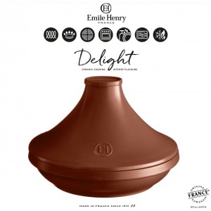 EMILE HENRY Индукционен тажин “DELIGHT" - Ø 33,5 см - цвят керемидено червен