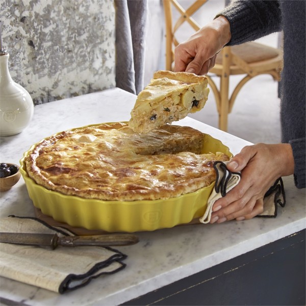 EMILE HENRY Керамична форма за тарт Ø 32 см "DEEP TART DISH"- цвят оранжев