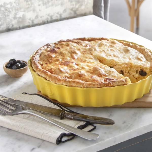EMILE HENRY Керамична форма за тарт Ø 32 см "DEEP TART DISH"- цвят оранжев
