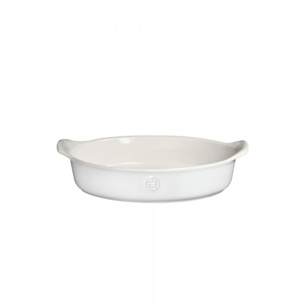 EMILE HENRY Керамична овална форма за печене "OVAL DISH FOR 2" - 18 х 27см - цвят бяло и екрю