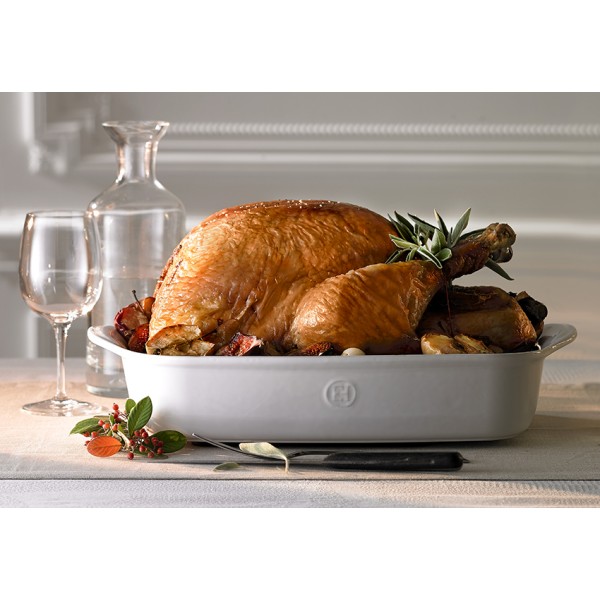 EMILE HENRY Керамична тава "LARGE RECTANGULAR OVEN DISH" - 42х28 см - цвят екрю