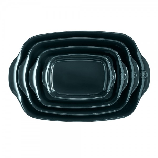 EMILE HENRY Керамична тава "RECTANGULAR OVEN DISH"- 36,5 х 23,5 см - цвят тъмнозелен