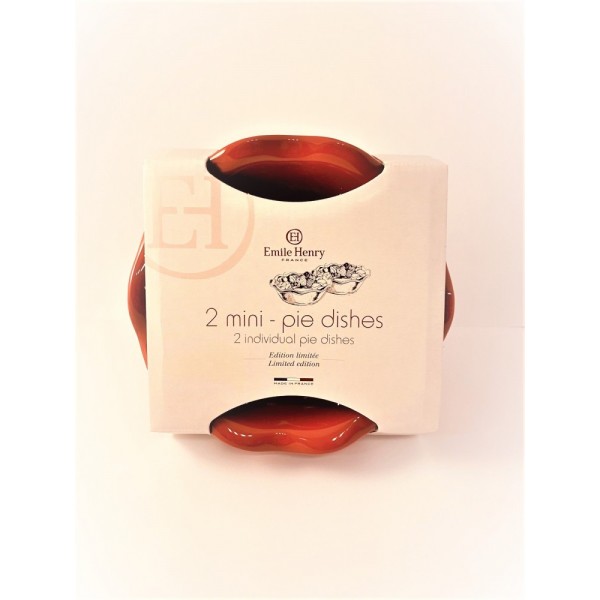 EMILE HENRY Комплект 2 броя малки форми за пай "2 MINI PIE DISH" - цвят червен