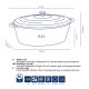 KELA Чугунена овална тенджера с капак “Calido“ - 33х26 см. - светло сива
