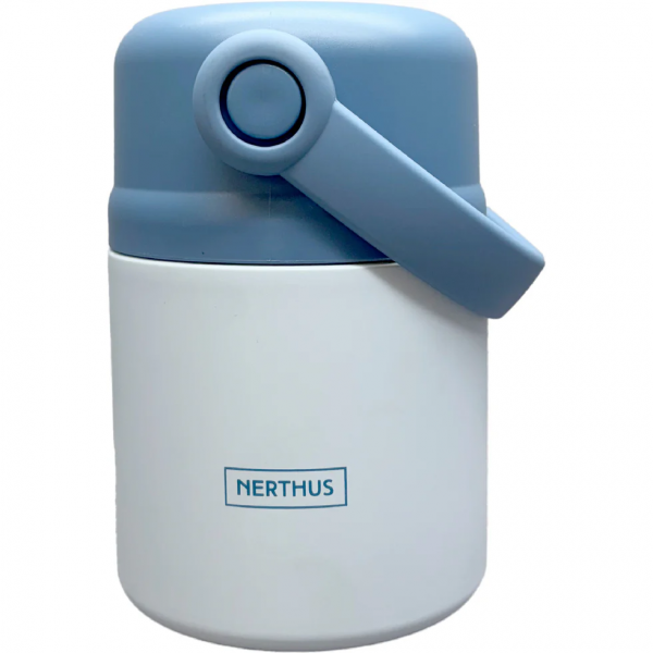Nerthus Двустенен термос за храна с дръжка - син - 650 мл.