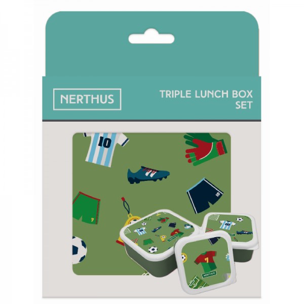 Nerthus Сет от 3 бр. детски кутии за храна “ФУТБОЛ“