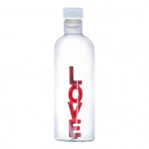 Vin Bouquet Стъклена бутилка с декорация LOVE - 1,1 л.
