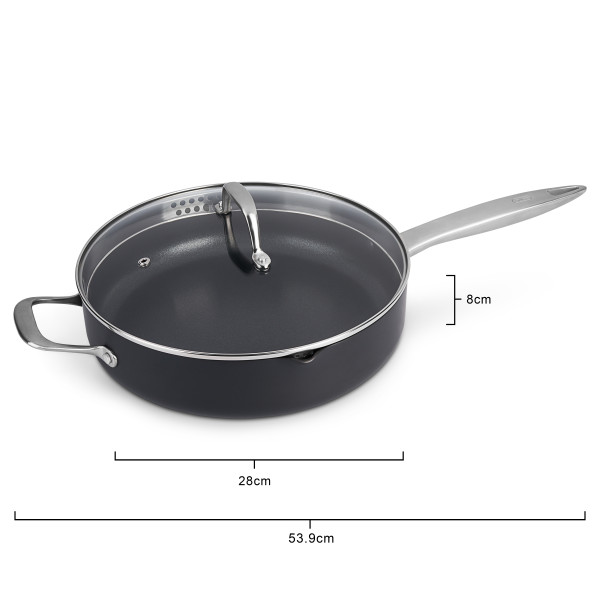 ZYLISS COOK ULTIMATE PRO - Индукционен дълбок тиган - Ø 28 - със стъклен капак