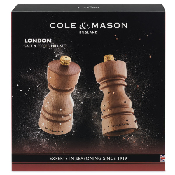 COLE & MASON Комплект мелнички за сол и пипер “LONDON“ - 13 см. - цвят натурален