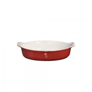 EMILE HENRY Керамична овална форма за печене "OVAL DISH FOR 2" - 18 х 27см - цвят бяло и червено
