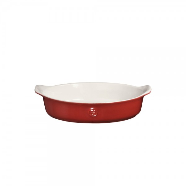EMILE HENRY Керамична овална форма за печене "OVAL DISH FOR 2" - 18 х 27см - цвят бяло и червено