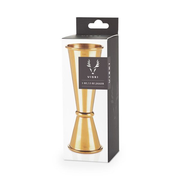 VISKI Двоен джигър/мярка за алкохол 30мл/60мл “Makoto-Gold“- цвят злато