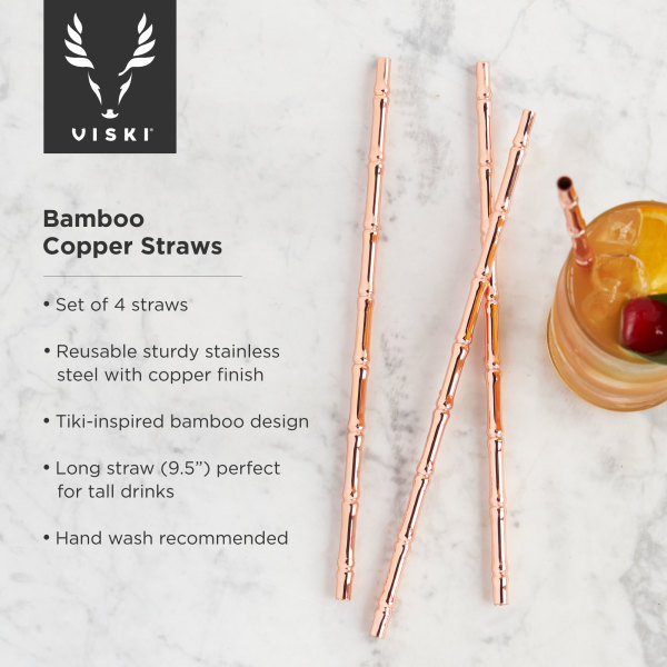 VISKI Коктейлни сламки “Bamboo Copper“ - 4бр.