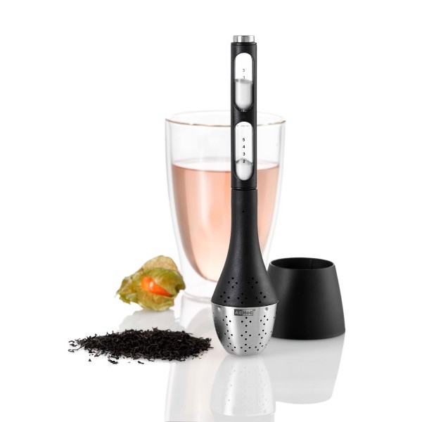 AdHoc Прибор за чай с пясъчен часовник SANTEA - черен