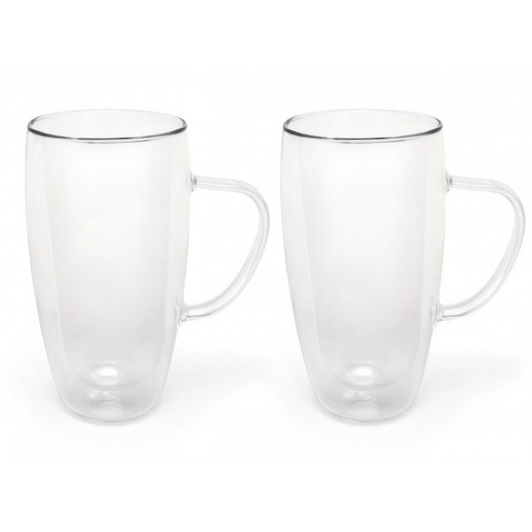BREDEMEIJER Сет от 2 двустенни стъклени чаши с дръжка за Cappuccino/Latte Macchiato - 400 мл.