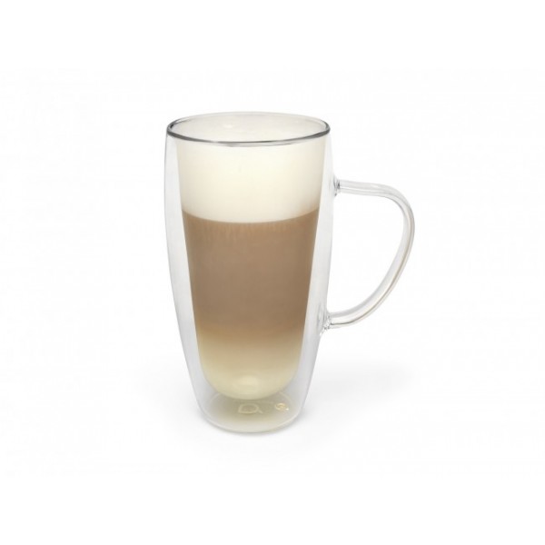 BREDEMEIJER Сет от 2 двустенни стъклени чаши с дръжка за Cappuccino/Latte Macchiato - 400 мл.