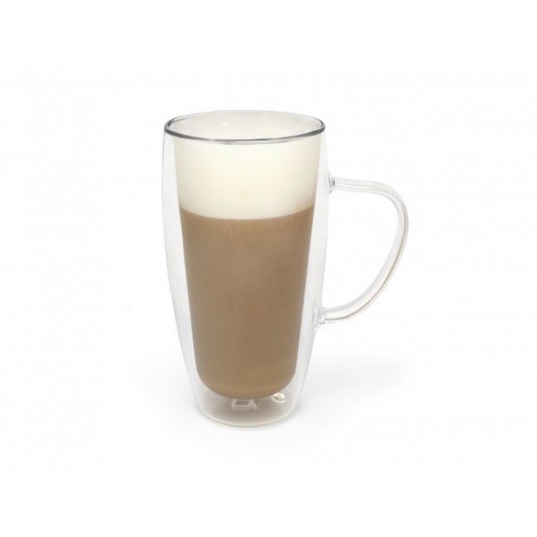 BREDEMEIJER Сет от 2 двустенни стъклени чаши с дръжка за Cappuccino/Latte Macchiato - 400 мл.