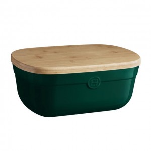 EMILE HENRY Кутия за хляб с дъска BREAD BOX - цвят зелен кедър