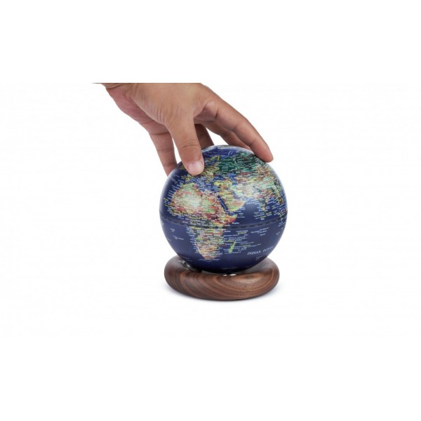 GINGKO Смарт лампа глобус “Atlas Globe“ - тъмносиня/орех
