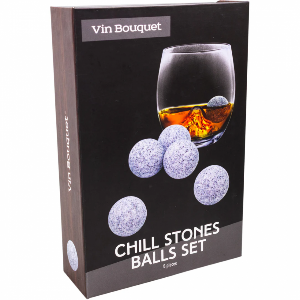 Vin Bouquet Сет кръгли охладители за напитки от естествен камък - 5 бр.