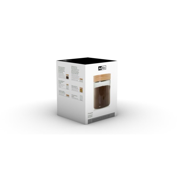 AdHoc Стъклен буркан/канистер PureJar - 800мл.