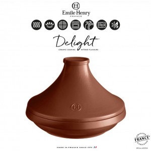 EMILE HENRY Индукционен тажин “DELIGHT", малък - Ø 27 см - цвят керемидено червен