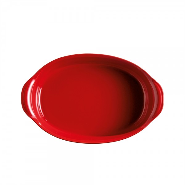 EMILE HENRY Керамична тава "OVAL OVEN DISH" - 35х22,5 см - цвят червен