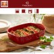 EMILE HENRY Керамична тава "RECTANGULAR OVEN DISH"- 36,5 х 23,5 см - цвят червен