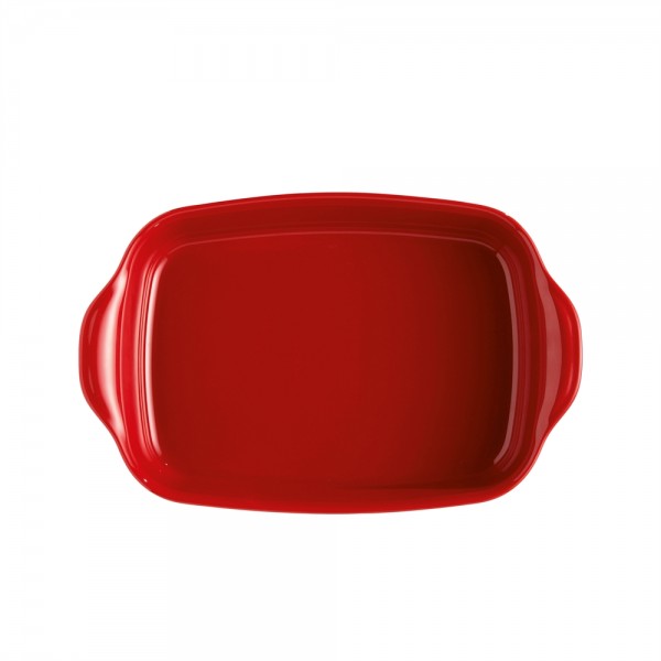EMILE HENRY Керамична тава "RECTANGULAR OVEN DISH"- 36,5 х 23,5 см - цвят червен