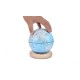 GINGKO Смарт лампа глобус “Atlas Globe“ - светлосиня/бял ясен