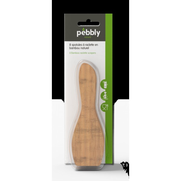 PEBBLY Комплект от 8 малки бамбукови шпатули
