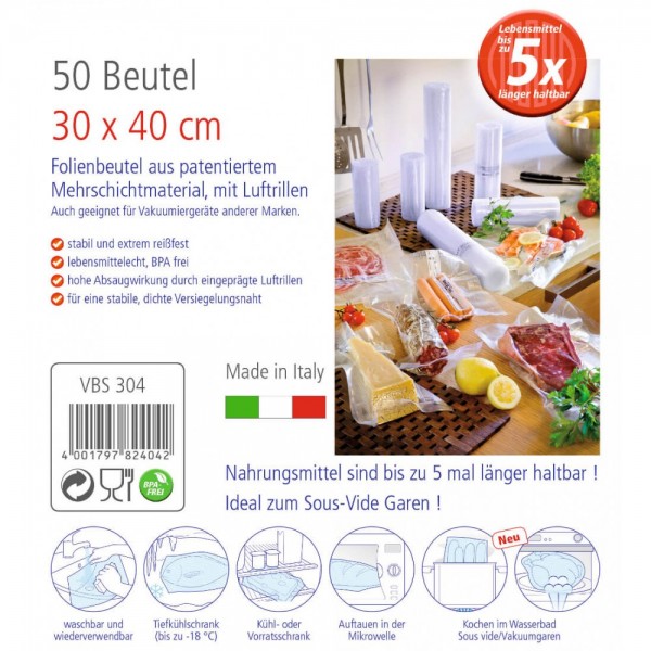 ROMMELSBACHER Двуслойни пликове за вакуумиране - размер 30х40 см. - 50 бр.