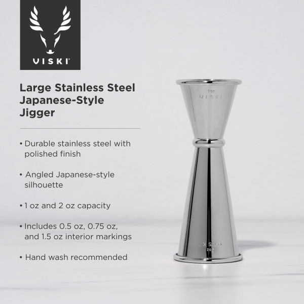 VISKI Двоен джигър/мярка за алкохол 30мл/60мл “Makoto-Silver“