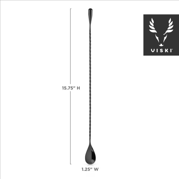 VISKI Лъжица за коктейли “Weighted - GunMetal“ - 40см.