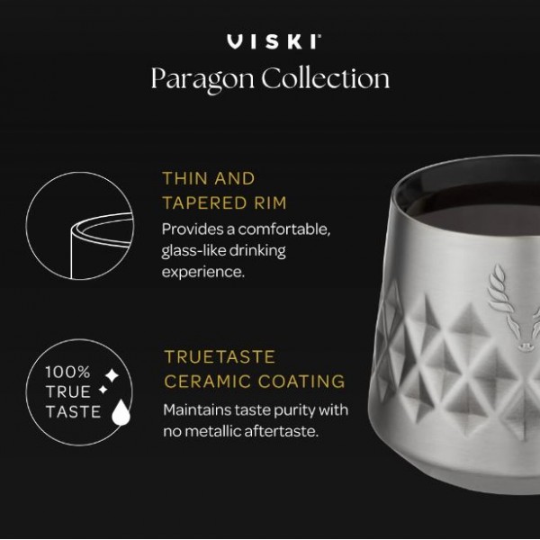 VISKI Термочаша (без капак) с вакуумна изолация и керамично покритие “PARAGON“ - 237 мл. - цвят злато