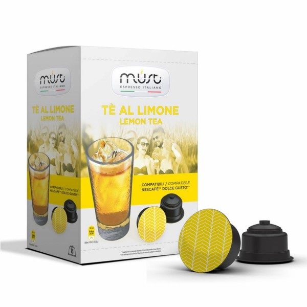 Must The Al Limone 16 бр Студен чай с вкус на лимон, капсули съвместими с Dolce Gusto