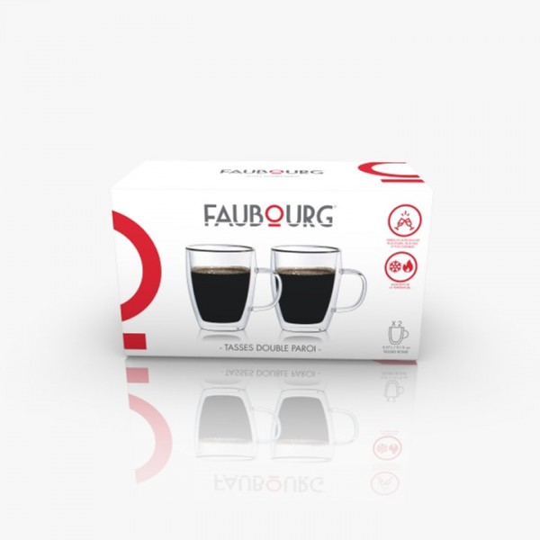 FAUBOURG Сет от 2 бр. двустенни стъклени чаши “ROME“ - 270мл.