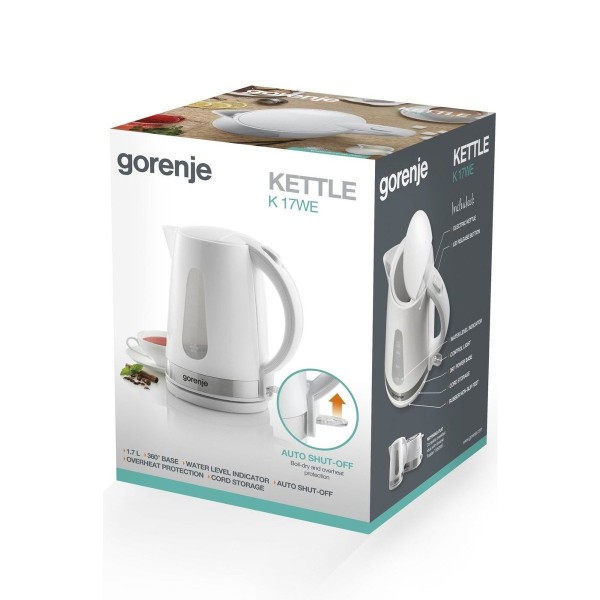 Gorenje K17WE Електрическа термокана 1,7 литър, 2200W, Автоматично изключване