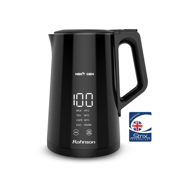 Rohnson R-7500 NextGen Нагревателна кана, 1800W, 1,5 литра, LCD дисплей